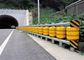 Highway Safety Yellow Plastic Roller Guardrail Road Barrier System 100kn/H