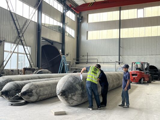 गुणवत्ता Marine Rubber Airbag with Rapid Inflation Manifold for Simultaneous Multi Unit Operation in 0.8-3 M Diameter कारखाना